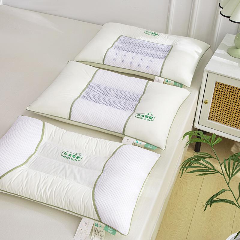 Pure Cotton Cassia Pillow Core Adult Model Household Single Deep Sleep Cervical Vertebra Low and Medium Pillow Pair