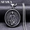 Our Lady Virgin Mary Pendant Necklace Stainless Steel Silver Color Holy Mother of God Necklaces Jewelry Colar Masculino NZ316S02