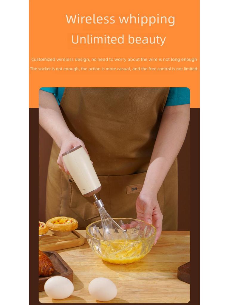 Mini-Hand-Eierschläger, kabellos, elektrisch: Automatischer Sahnequirl zum Backen