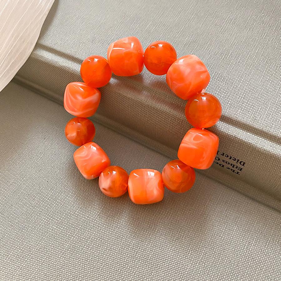 

Acrylic Irregular Round Beaded Bracelet - Retro Fashion Hand String for Women оранжевый