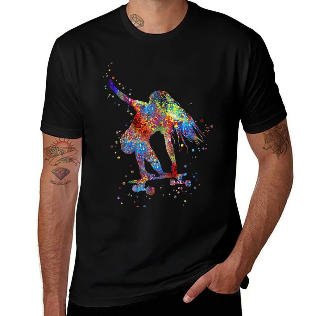 Skateboarder Skateboard Outdoor Street Sports Tshirt Holiday Lightweight Tshirt