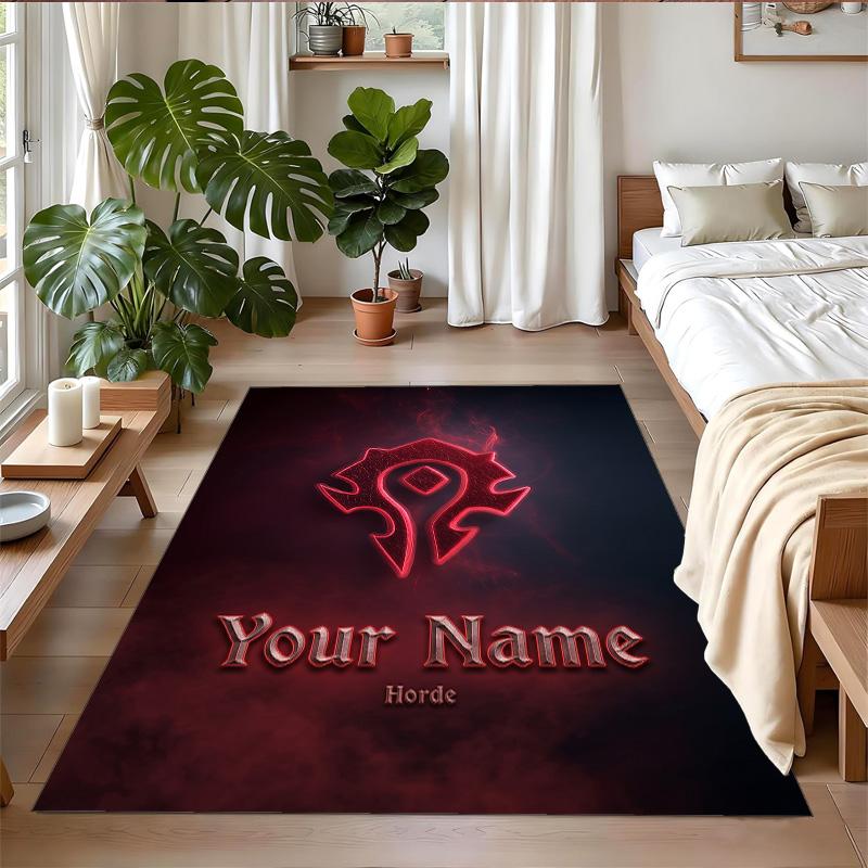 Crystal Velvet Rug Custom Name Text, Soft Non Slip Floor Mat Home DecorWorld of Warcraft