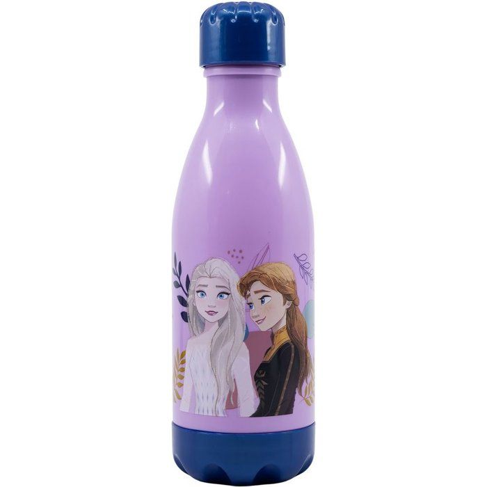 Boissons Fruitees Tataway Bouteille D'eau en Plastique Bleue Disney Frozen Elsa et Anna pour Filles 560 Ml avec Bouchon à Vis
