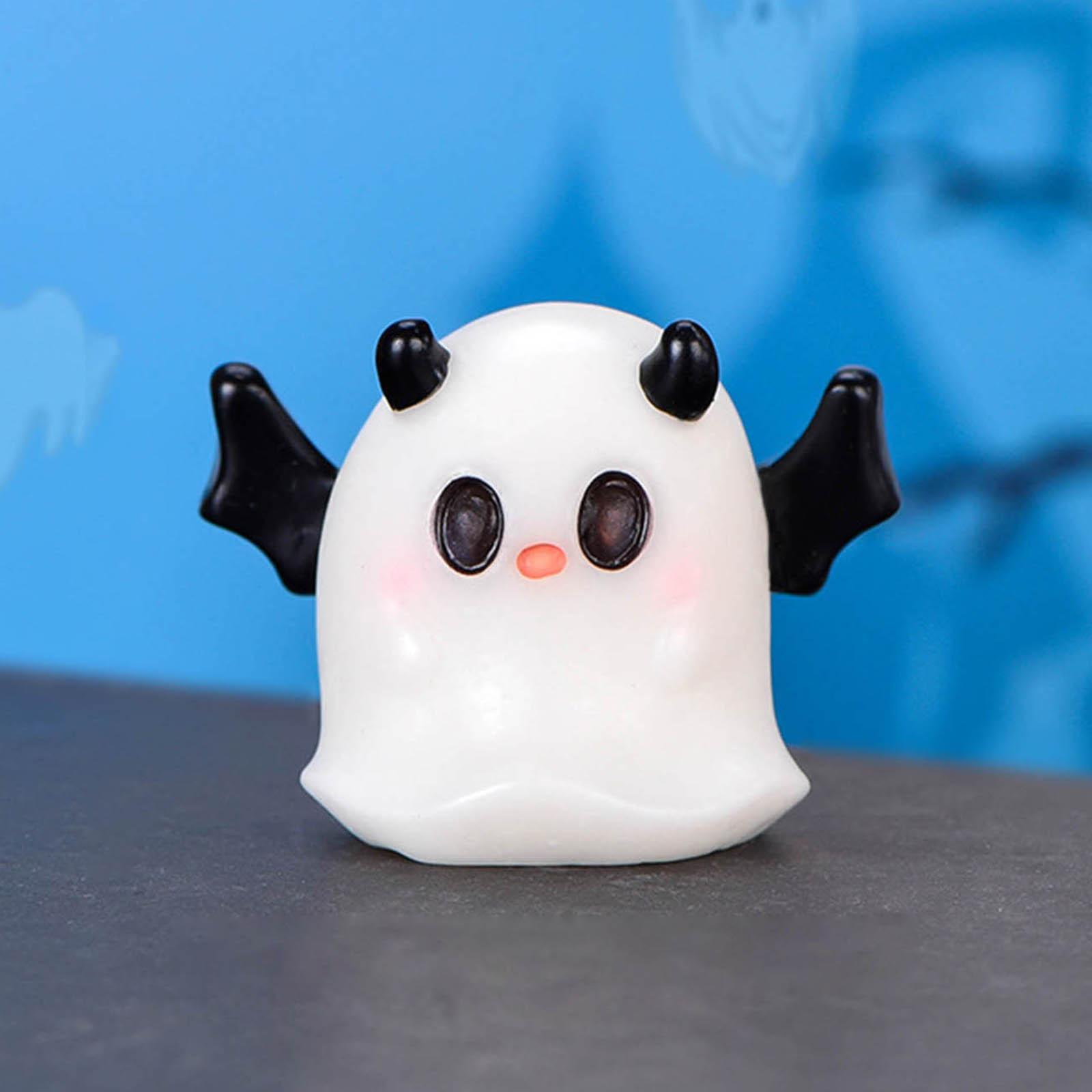 Halloween Cute Devil Ghost Resin Decor Halloween Creative Figurine Halloween Ornament Bow Ghost Statue Desktop Decoration A чёрный