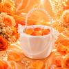 Elegant Pearl Decor Flower Girl Basket with Satin Body for Classic White Wedding Ceremony, Bridal Photo Shoot Petal Holder
