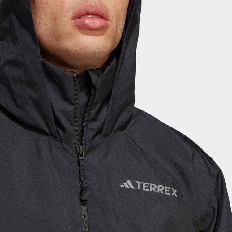 adidas Solid Color Logo Print Hooded Jacket Men Jackets Black HN5455