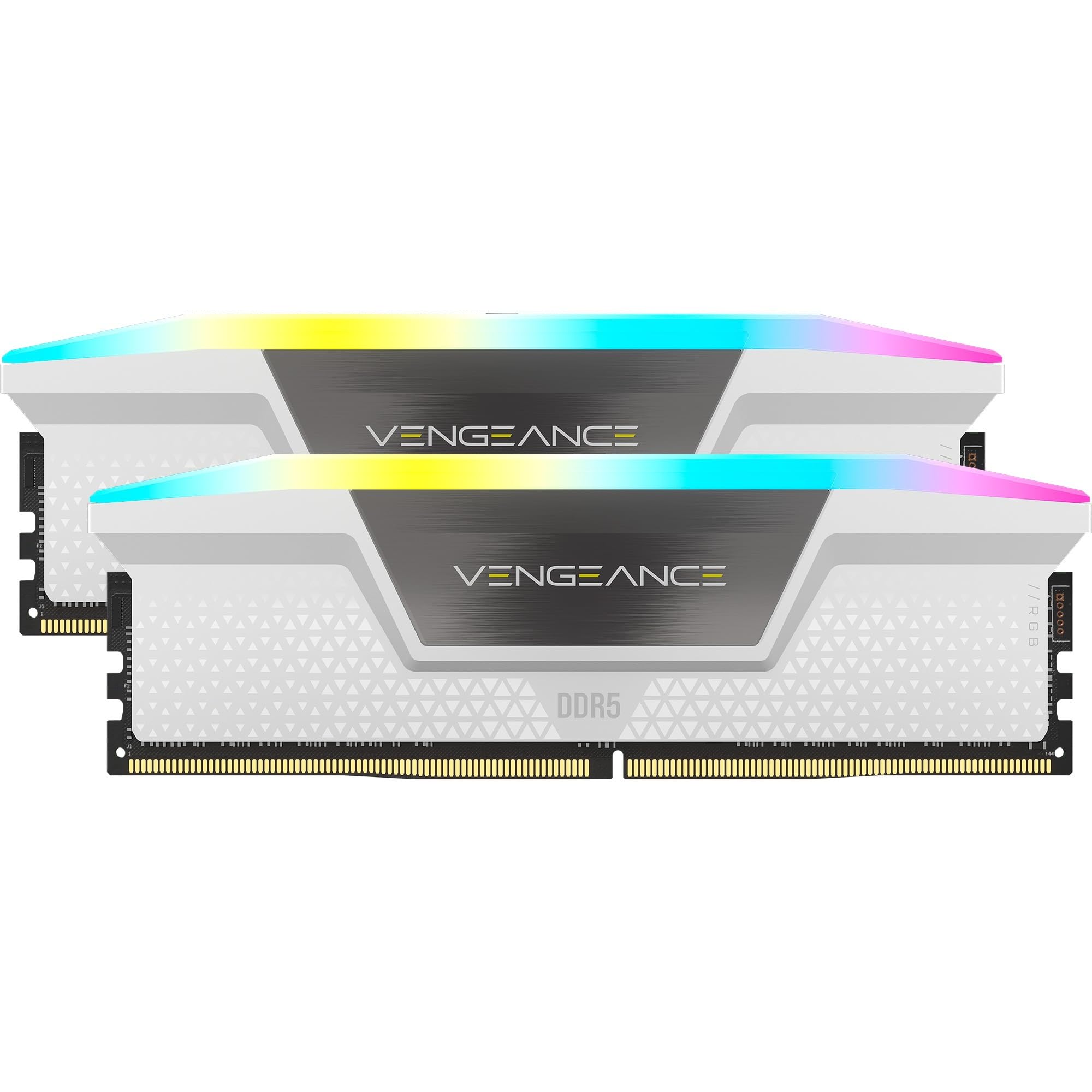 

CORSAIR Desktop PC Memory VENGEANCE RGB DDR5 Series Intel XMP Memory Kit 64GB White x CMH64GX5M2B6000C30W DDR5-6000MHz [32GB 2]