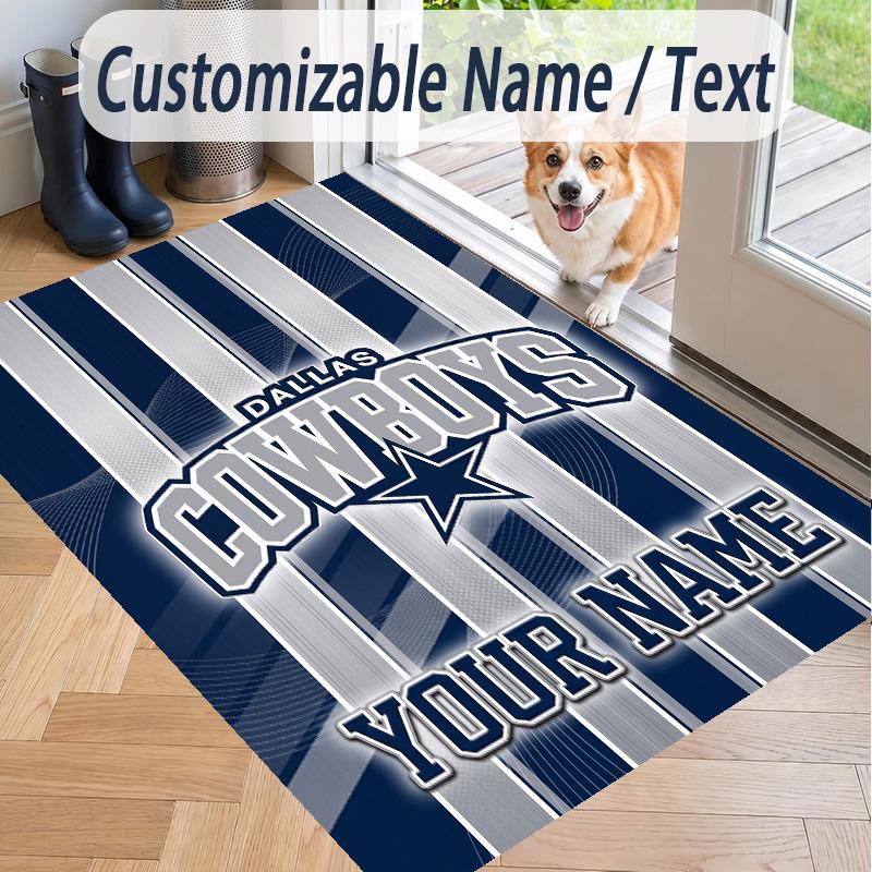 Custom Text Printed Rug Dallas Cowboys Non Slip Floor Carpet For Home Room Decor