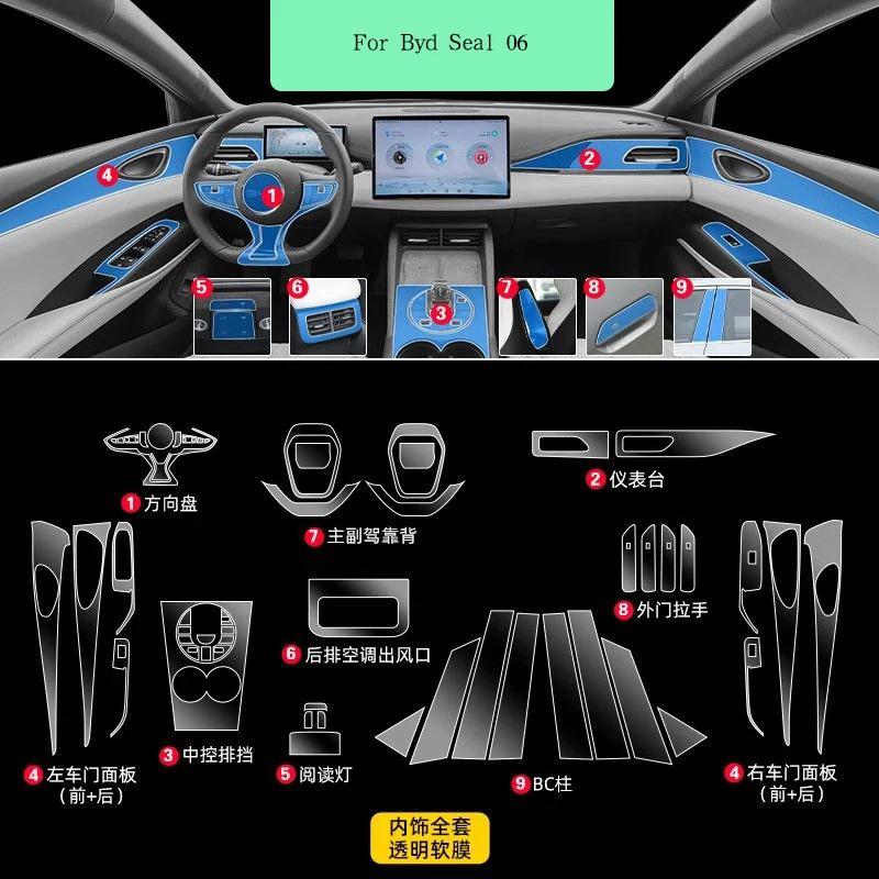 Voor Byd Seal 06 Auto Interieur Deur Middenconsole Media Dashboard Navigatie TPU Krasbestendige Beschermfolie