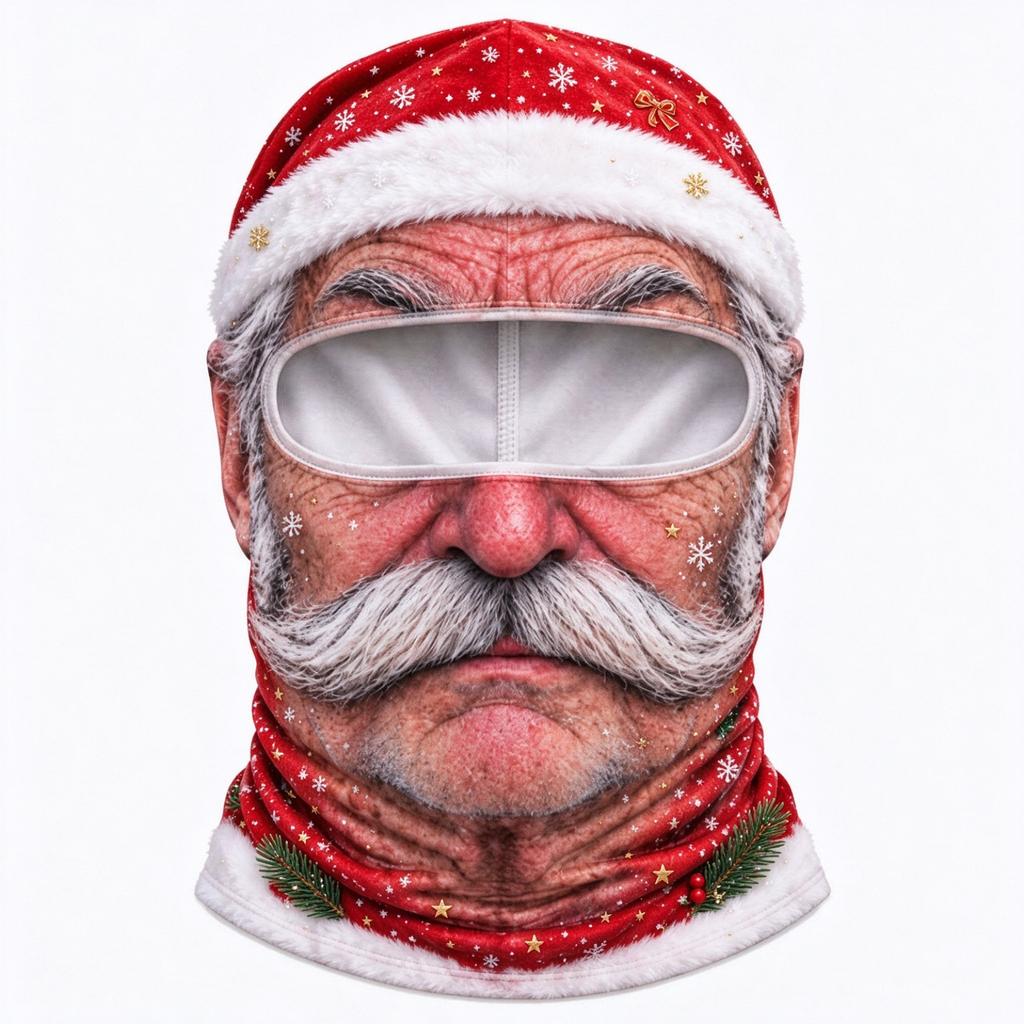 Novelty Old Man Print 3D Full Face Ski, Windproof Winter, Sunglasses Not Included