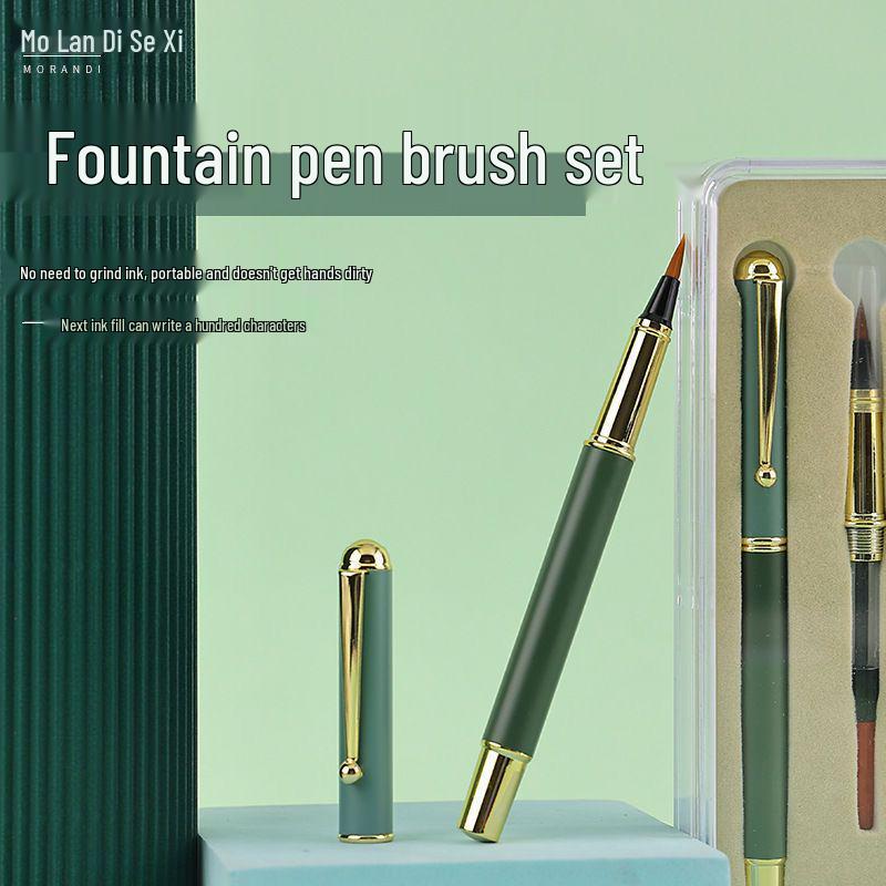 Shanglin Fu Ultra-Fine Soft-Bristle Calligraphy Sheets with Pure Wolf Hair for Small-Script Calligraphy, Ink-Absorbing, Portable, and Elegant Pen.