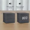 ABIY Square Wooden LED Digital Alarms Clock Wooden Retro Luminous Clock LED Bedside Table Desktop Clock Mini Digital Clock