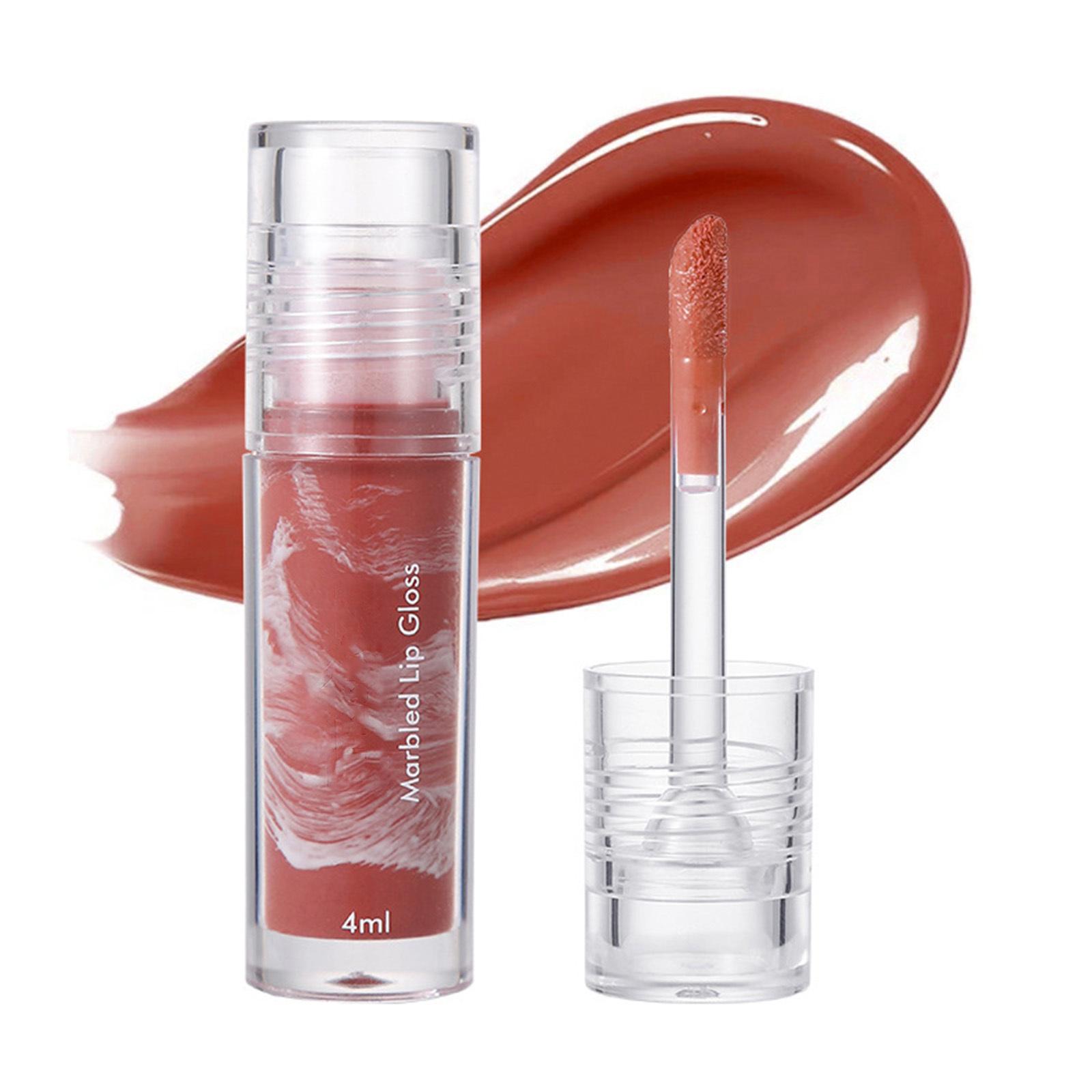 

Блеск для губ с эффектом мрамора 3,5 мл Гладкий сияющий увлажняющий блеск для губ для женщин девушек Легкий нелипкий зеркальный блеск для губ Стойкий макияж Бьюти-инструмент One Size