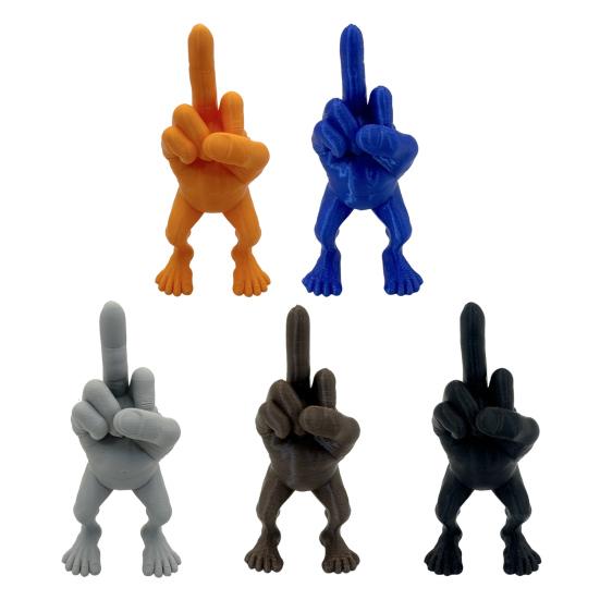2Pcs/Set Middle Finger Figure Statue Desktop Flip-off Hand Figurine with Legs Rebellious Middle Finger Ornament for Office Bedroom Desk Decor Gag Gift
