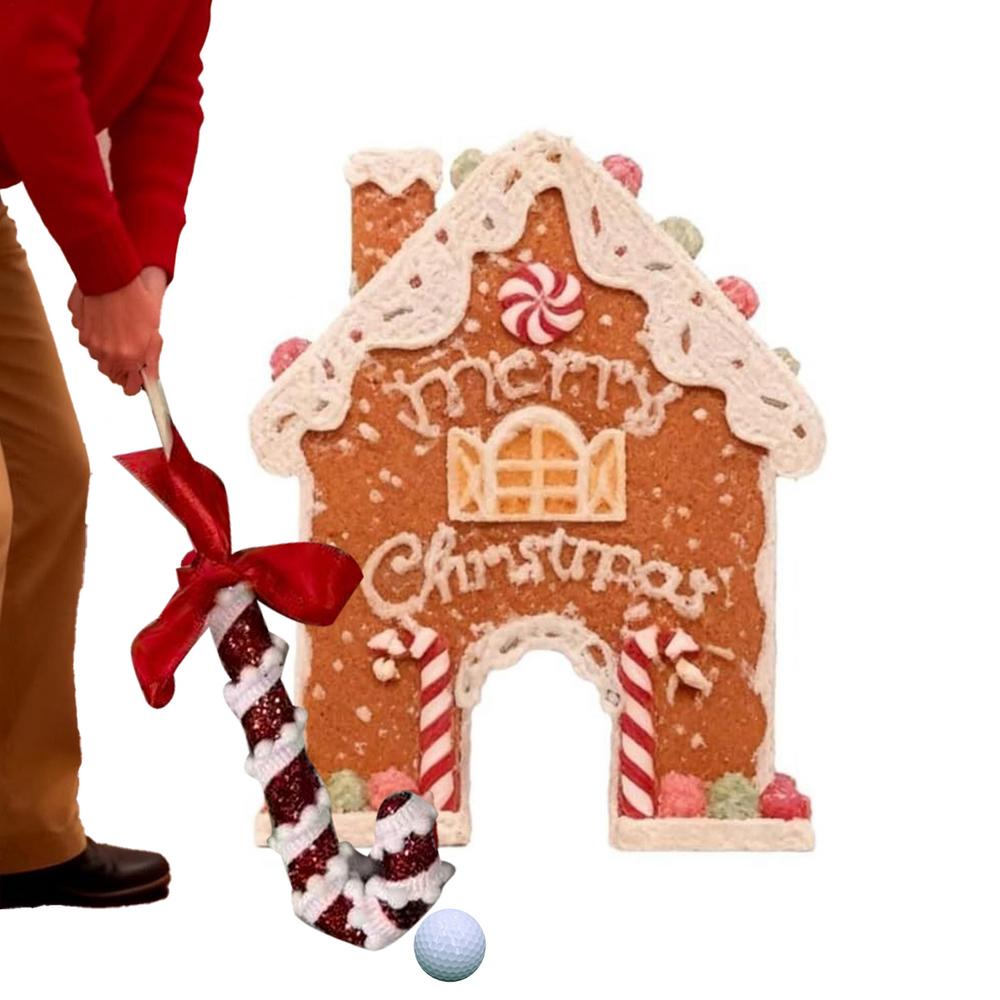 

Golf Game Gingerbread House Goal Gingerbread Golf Game Set for Holiday Party Gatherings Home Decorations Christmas Supplies