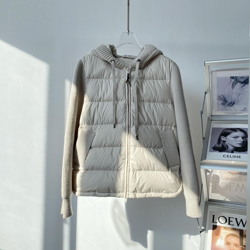 Womens Short Puffer Coat With Stand Collar 90% White Duck Down Fill Loose Fit Warm Winter Jacket Daily Wear