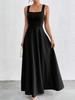 Elegant Square Neck Sleeveless Ultra Long Women's Fashion Dress