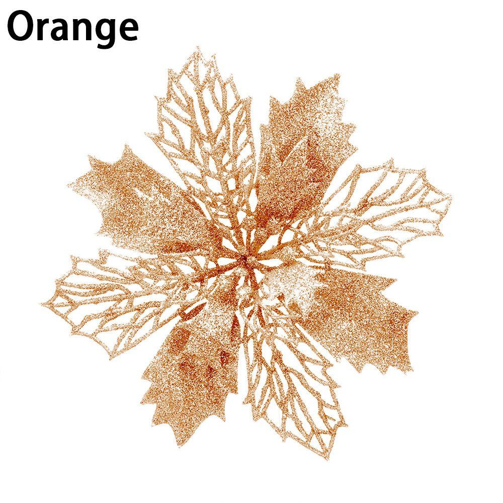 

New Year Decor Christmas Tree Decorations Fake Flowers Christmas Flowers Home Xmas Ornaments помаранчевий