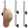 4sets Iron Hat Holders Wall Mounted Baseball Cap Storage Rack with Plastic Anchor Plug Black 144x36x31mm