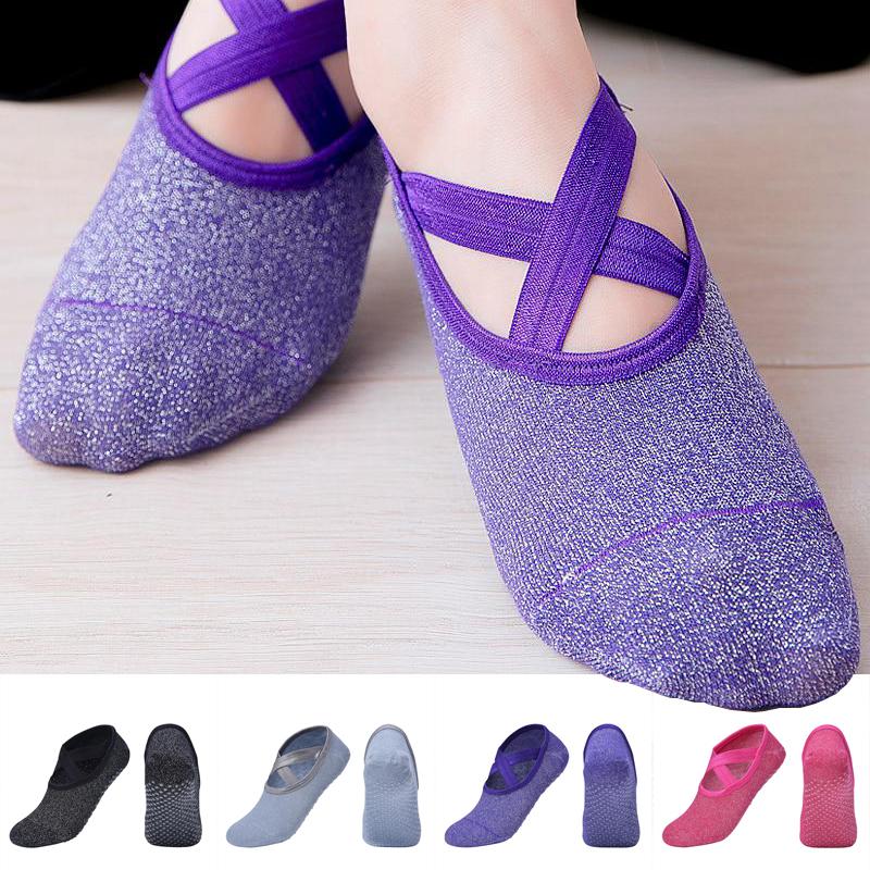 Neue Damen Yoga Socken Anti-Rutsch-Bandage Sport Damen Mädchen Ballett Socken Tanzsocken Hausschuhe