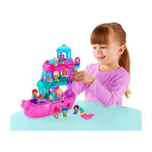 Yacht des Génies - MATTEL - 22cm - 5 mini génies - Changement de couleur - 3 espaces de jeux