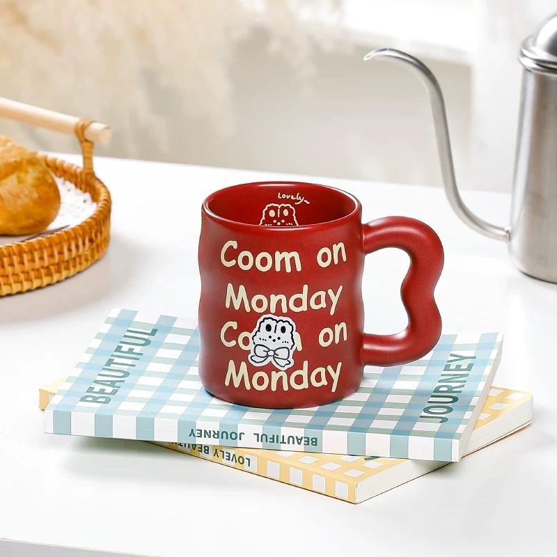 Creative English letter ceramic mug, water cup, household milk cup, daily coffee cup, high-end cup, gift giving