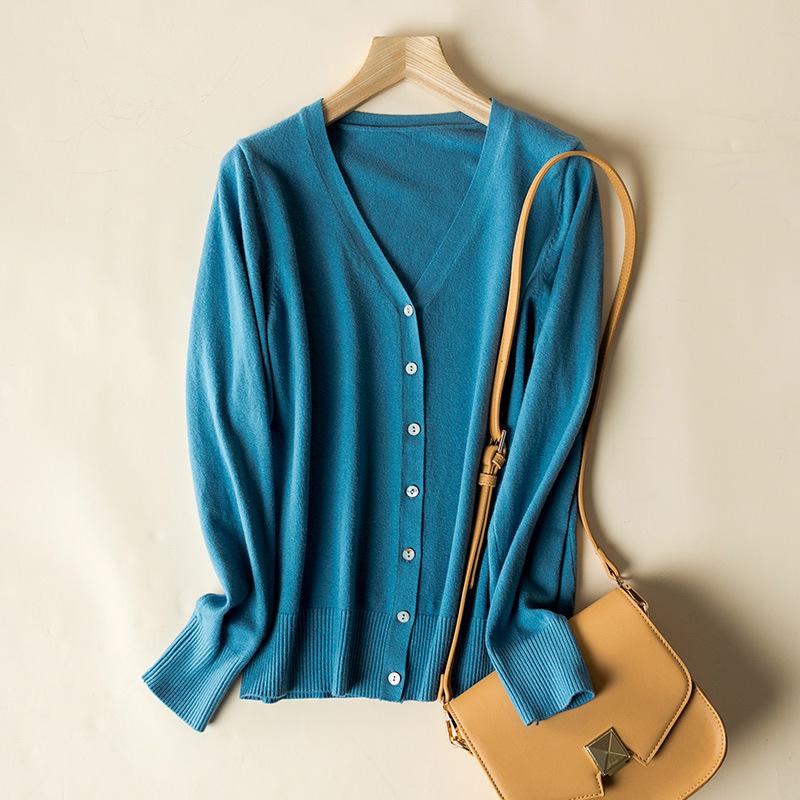 Women Cardigans Single Breasted Solid Knitted Shirt Spring Autumn Cardigan Korean Fashion V-neck Sweaters Knit Outerwear