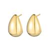 S925 Silver Teardrop Stud Earrings with Brass Texture - European and American Style