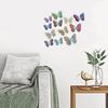 6 Pcs 3D Butterfly Wall Stickers Double-Layer Wing Butterfly Wall Art Glitter Sequined Removable Hollow Mural Decals for Birthday Cake Decoration