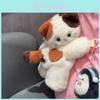 Cat Pattern Plush Kids Shoulder Bag With Soft Material For Daily Use