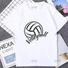 Fargerik volleyball kortermet t-skjorte for kvinner Harajuku Søt fargerikt balltrykk Komfortabel unisex-t-skjorte Uformell mote løs t-skjorte