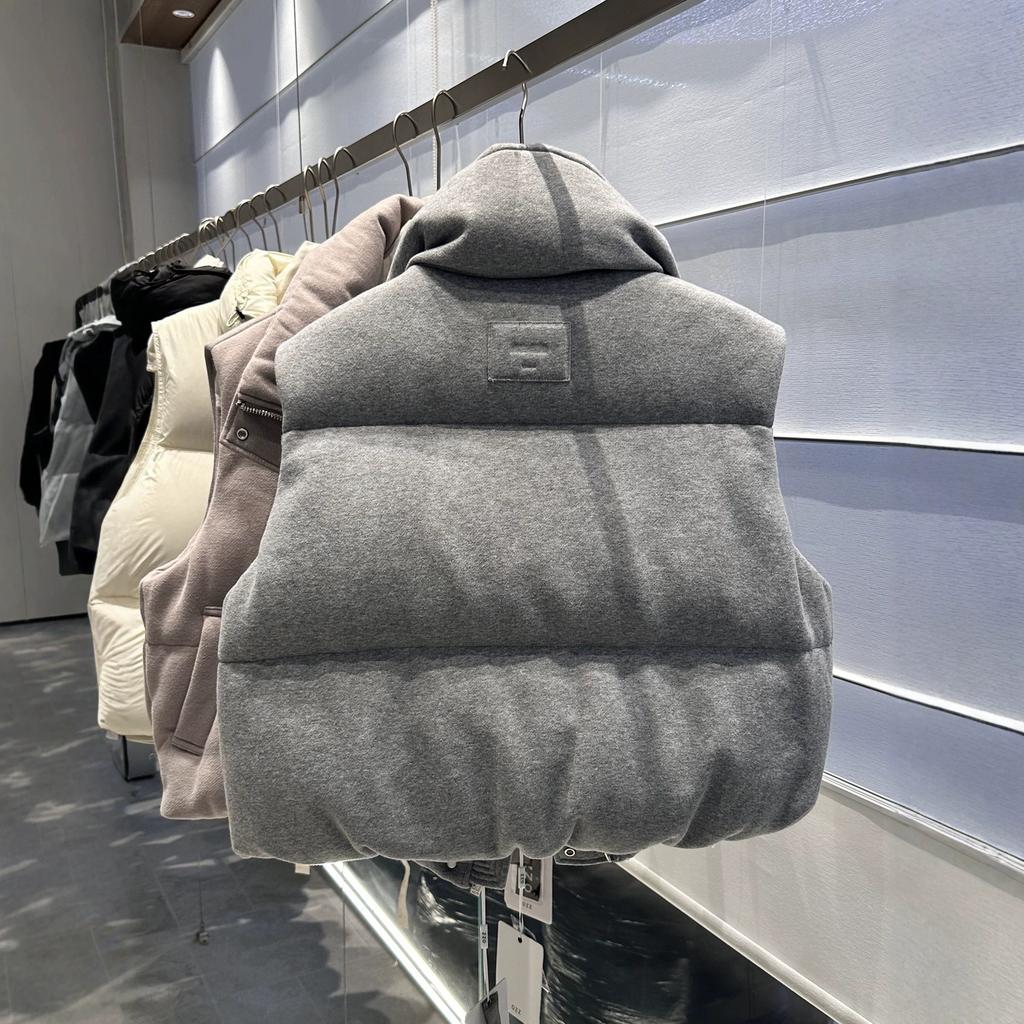 Dunjakke dame efterår og vinter ny yderbeklædning varm tykket strikket materiale hvid andedun vest vest vest jakke
