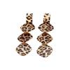 Leopard Print Long Tassel Earrings for Women