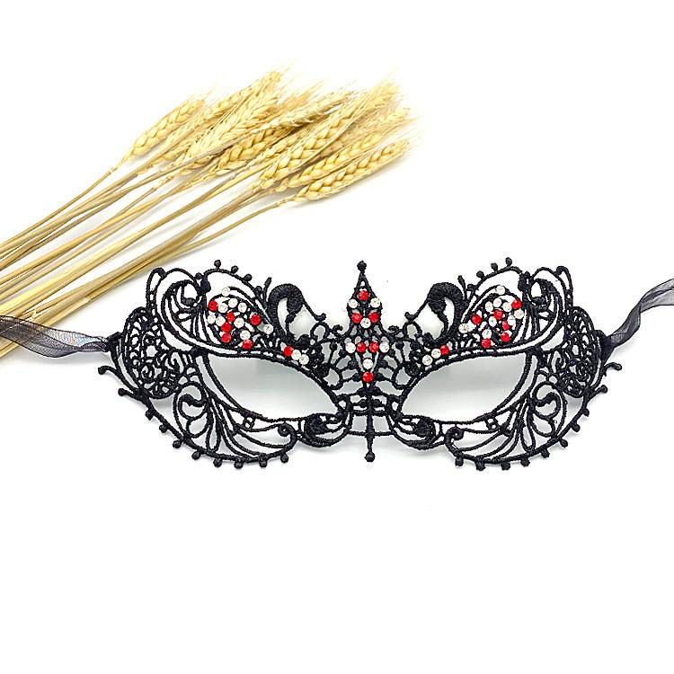 Daisy Duck Lace Half Mask With Handcrafted Crystal Details For Stage Performance And Cosplay