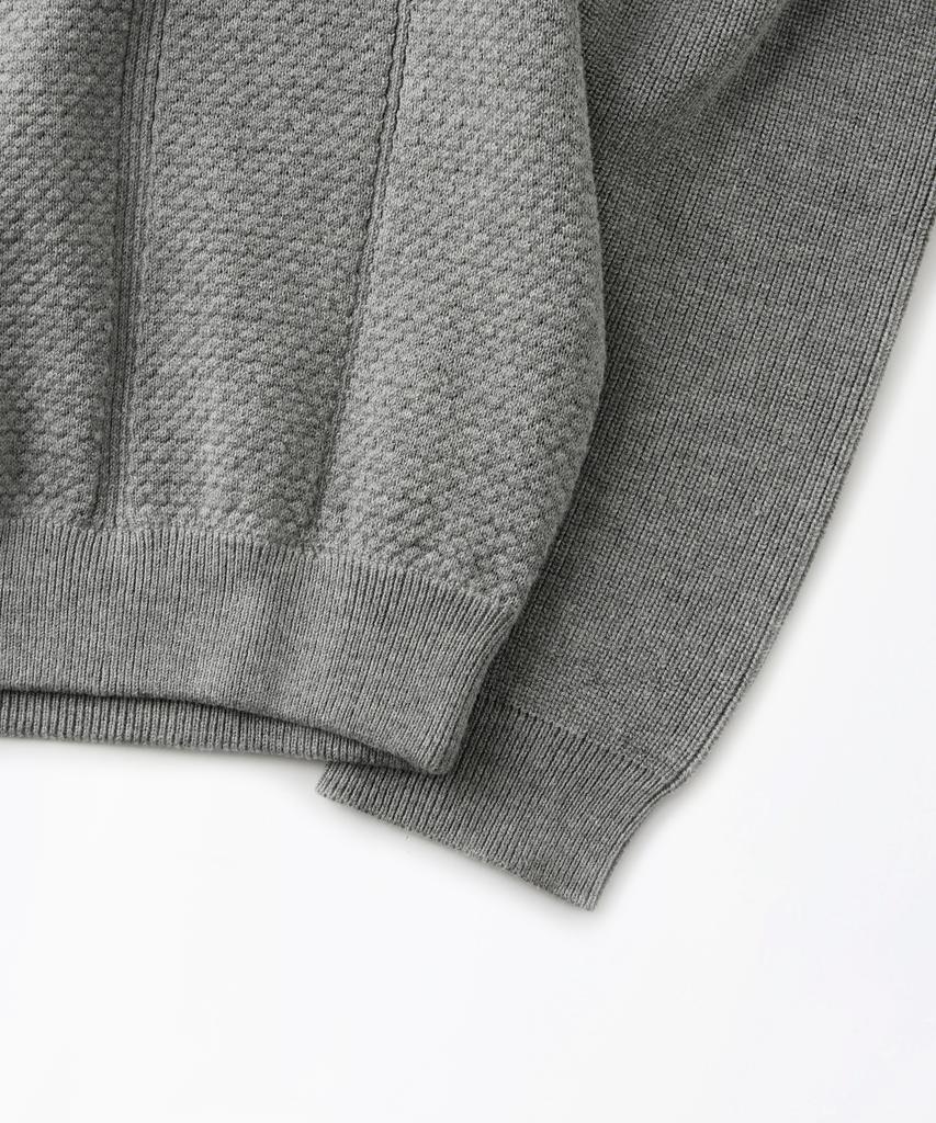 OUTSTANDING Ls Stripe Collar Knit Cardigan_Melange Gray
