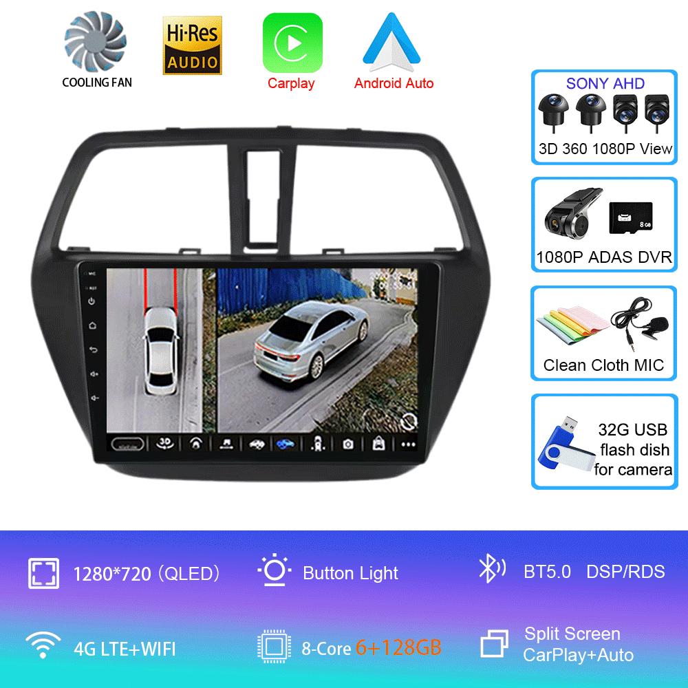 Android 14 Car Radio For Suzuki SX4 2006-2014 Multimedia Video Player 2 Din 4G WIFI Wireles Carplay Navigation GPS RDS Head Unit