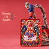 Red Cinnabar Pendant with High Content Cinnabar Featuring Eight Guardian Deities and Birth Year Buddha Thangka Amulet