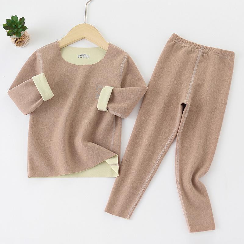 Children's Brushed Thermal Base Layer Set (S, M, L) – Seamless Class A Autumn Underwear and Trousers.