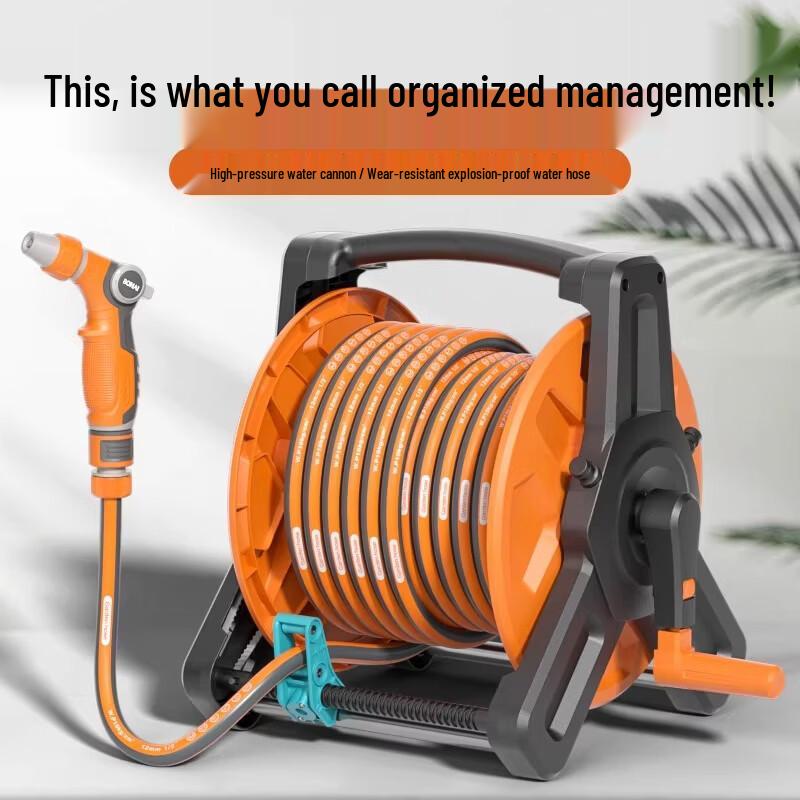 TLXT Car Wash High-Pressure Water Gun with Hose Reel Set