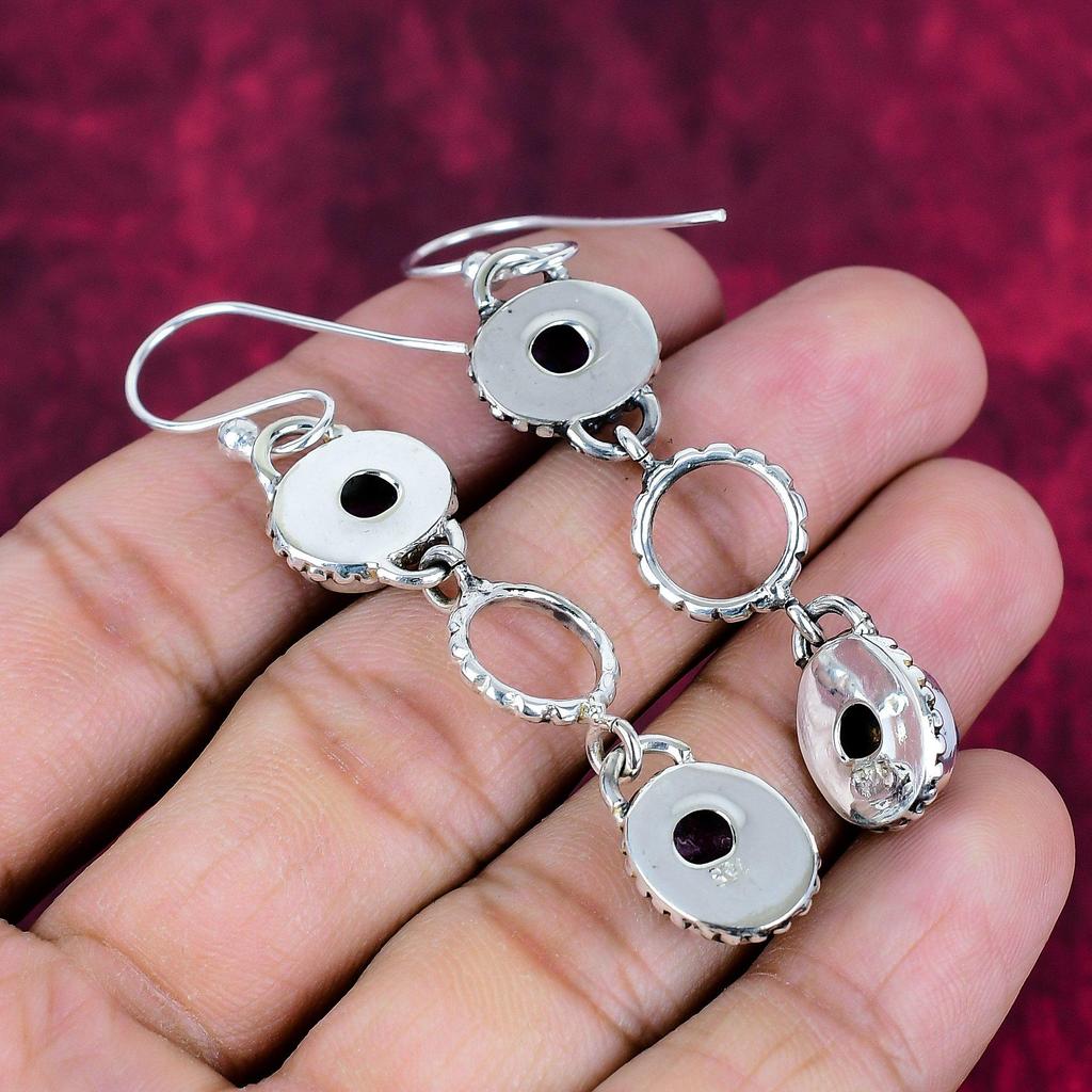 Copper Spiny Oyster Turquoise Earrings, 925 Solid Sterling Silver Gemstone Jewelry, Handmade Earrings, For Memorial Day