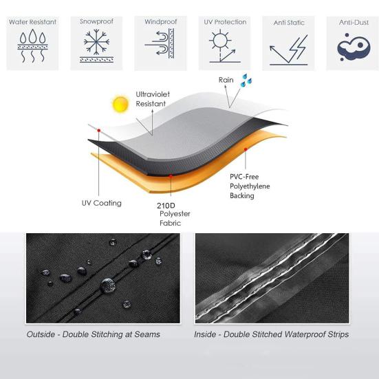 Motorbike Rain Cover Waterproof UV-Resistant Bicycle Protector Cover Extra-large Foldable Road Electric Bike Rain Cover with Storage Bag Set