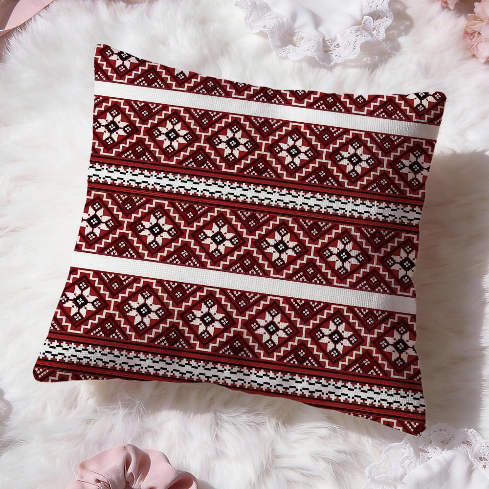 Artistic Border Cushion Cover Premium Comfort Reversible Pillow Cove Two In One Design for Any Room  Car Interior