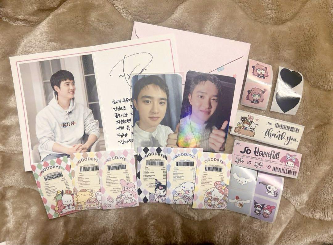 

[USED] EXO D.O Party Trading Card K-POP Goods Set with Signed Photo