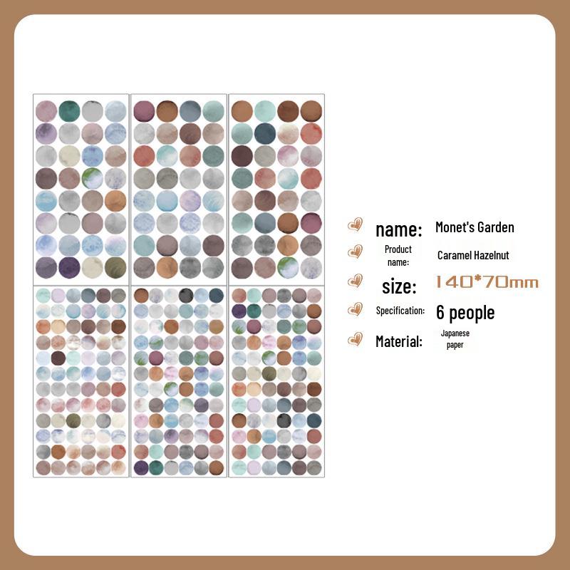 Morandi Fresh Color Retro Round Stickers - Student Style & Self-Adhesive