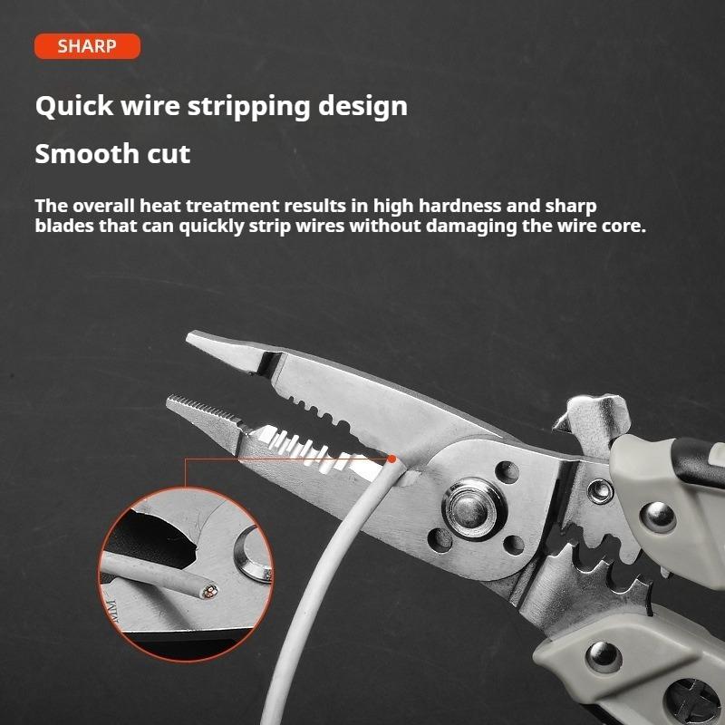 Multifunctional Wire Stripping Pliers Cut Wire Pulling Pressure Wire Winding Universal Tool Pliers