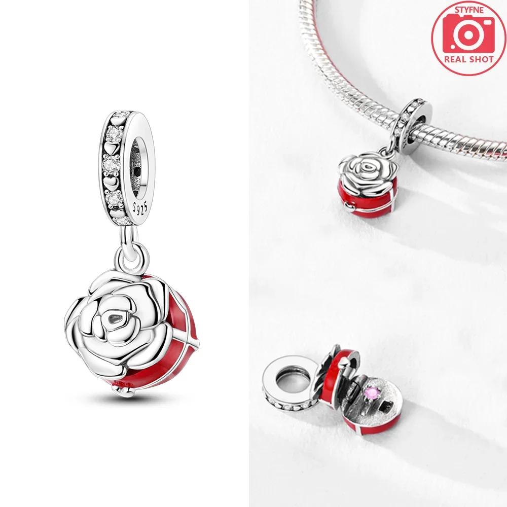 Oryginalne Miedziane Cyrkoniowe Koraliki w Kształcie Serca Kolorowy Kwiatek Kokarda Zawieszka Charms Pasuje do Bransoletki Naszyjnika DIY Wykwintna Biżuteria Prezent