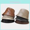 Pony Small Brim Bucket Hat For Women With Sunproof Waterresistant Pu Leather Fall Fashion