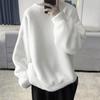 O-Neck Long Sleeve Solid Color Thickened Winter Sweatshirt Men Solid Color Double Side Plush Oversize Sweatshirt