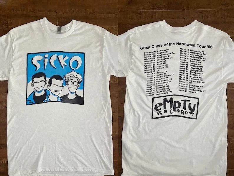 Sicko - Count Me Out Great Chefs Of The Northwest Empty Records 1996 Tour T-Shir S