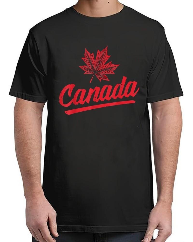 Cursive Canada Maple Leaf Canadian Patriotic For Adult S-4XL T-Shirt Unisex T-Shirt